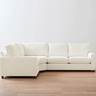 Minimal white L shape sofa
