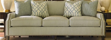Fabric three seater sofa