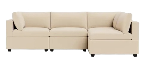 Beige L shape sectional sofa