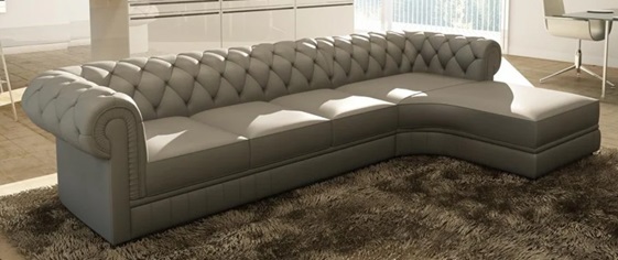 Luxury tufted L shape sofa