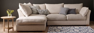Soft fabric L shape corner sofa
