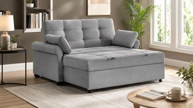 Sofa converting into a bed for guest use