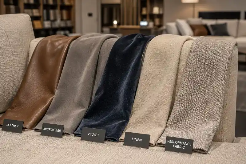 Elegant fabric sample display arrangement