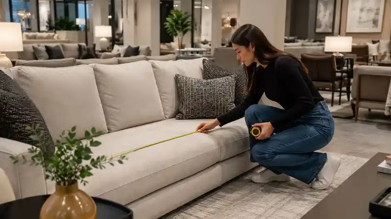 Measuring sofa dimensions before purchase