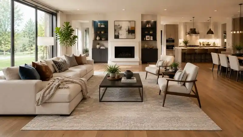 Proper furniture spacing in living room