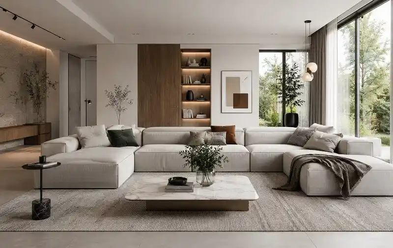 Serene modern minimalist living room