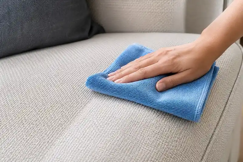sofa upholstery cleaning with cloth