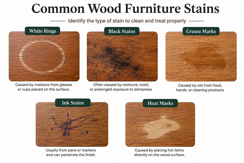 Common wood furniture stain types