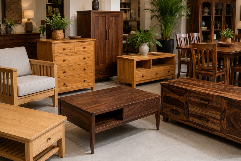 Different types of wooden furniture