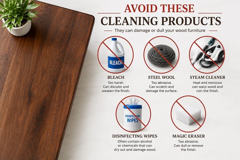Products harmful for wood furniture