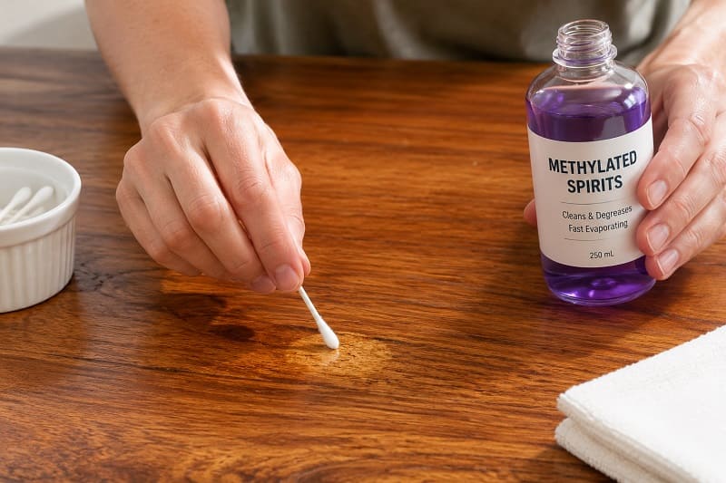 Testing wood furniture finish safely