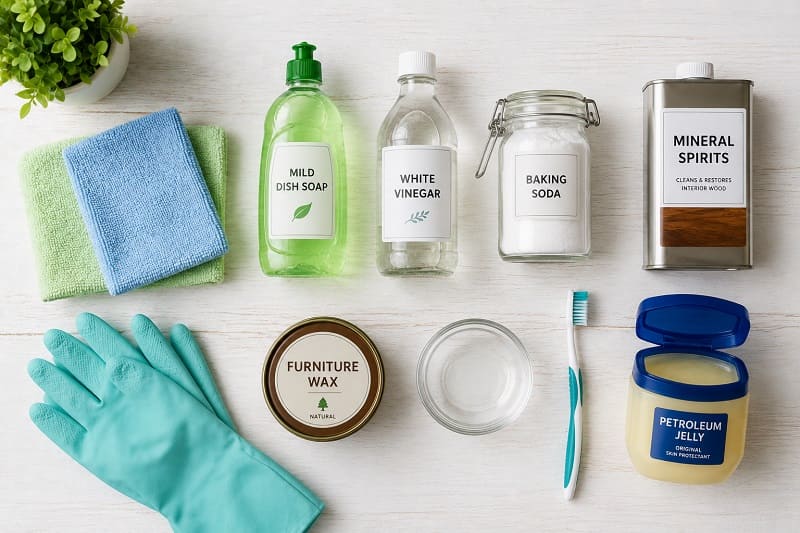 Wood furniture cleaning supplies kit