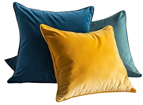luxurious-velvet-pillows-teal-mustard-yellow-green