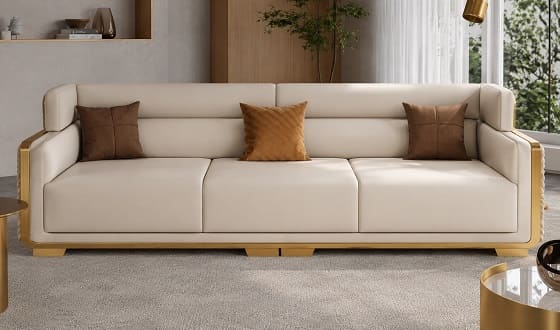 Elegant Cream Sofa upholstery after restoration