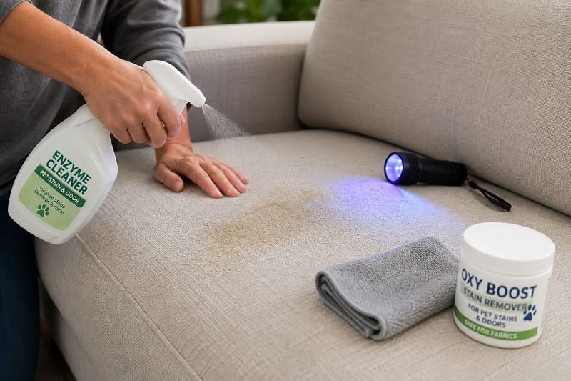 Using enzyme cleaner on sofa