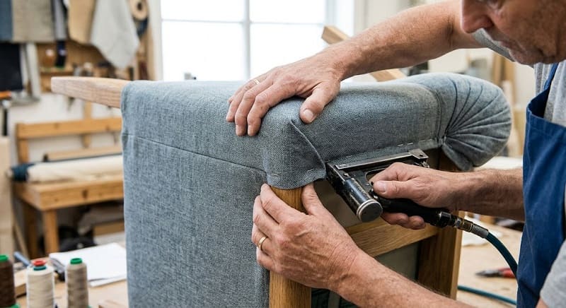 Professional upholstery corner finishing technique